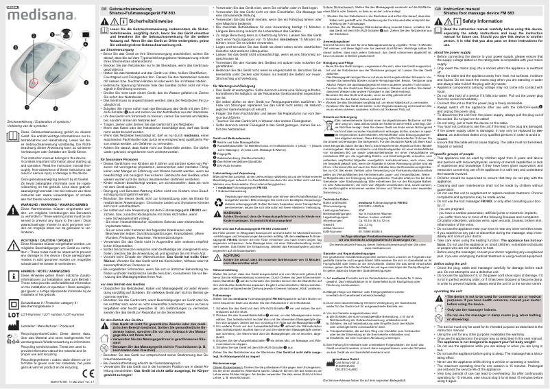 Image de la première page du manuel de l'appareil FM 883