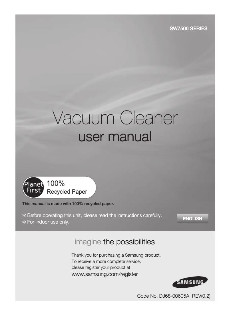 Page n°1 - Manuel utilisateur Samsung SW7530