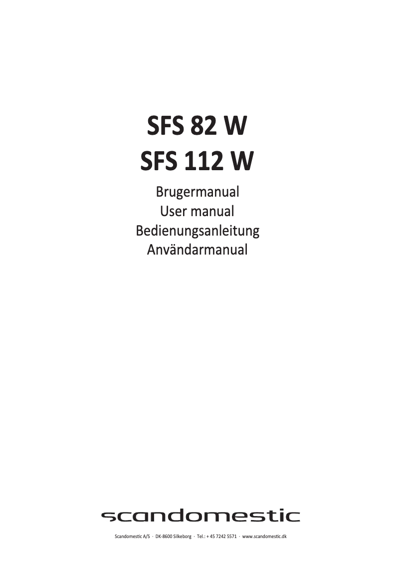 Page n°1 - Manuel utilisateur Scandomestic SFS 82 W