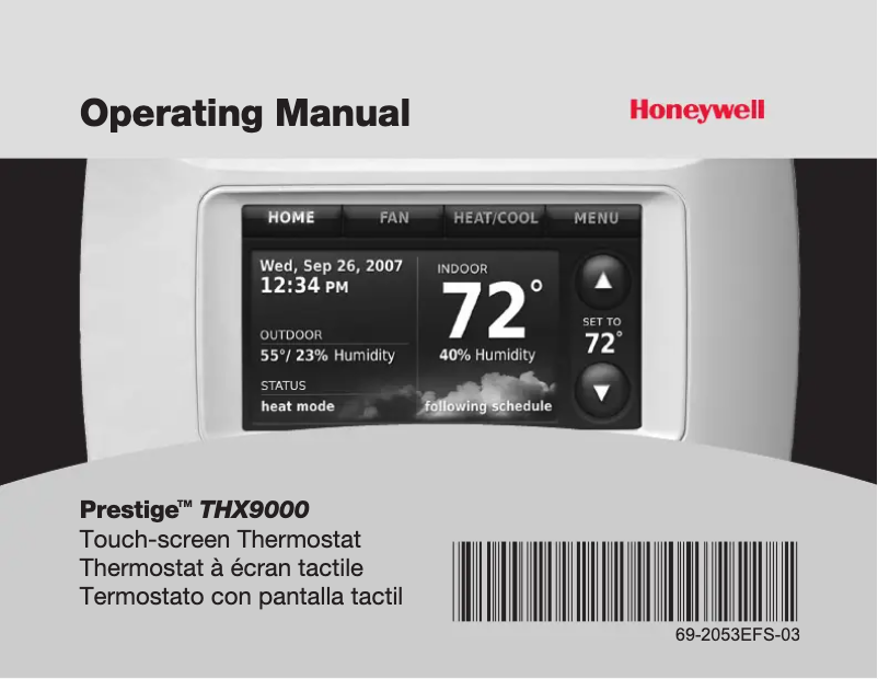 Page 1 de la notice Manuel utilisateur Honeywell PrestigeTM THX9000