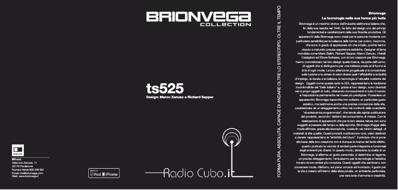 Página 1 del manual Manual de usuario Brionvega Cubo TS525