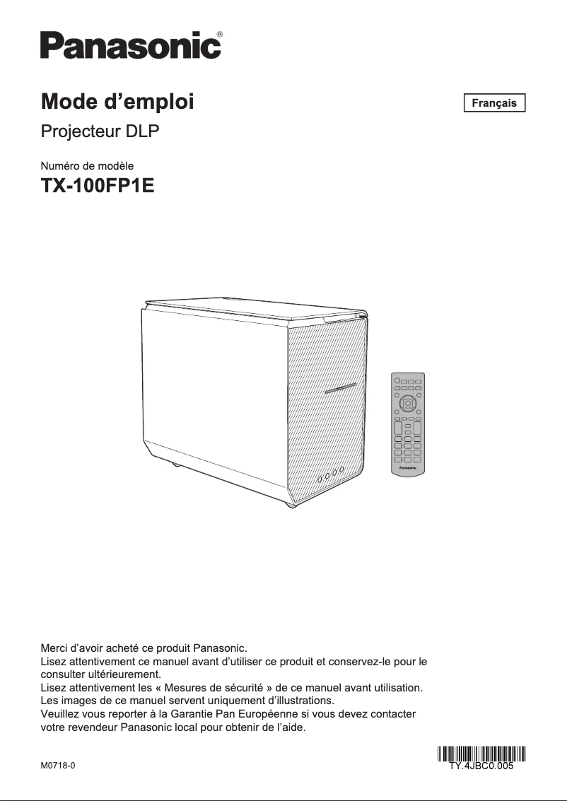 Image de la première page du manuel de l'appareil TX-100FP1E