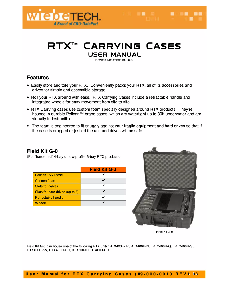 Page n°1 - Manuel utilisateur CRU Field Kit A-3