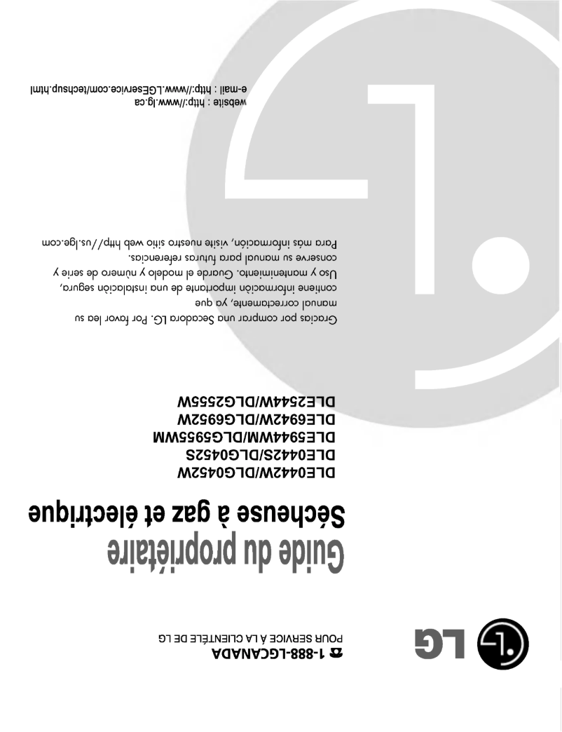 Page n°1 - Manuel utilisateur LG DLE2544W