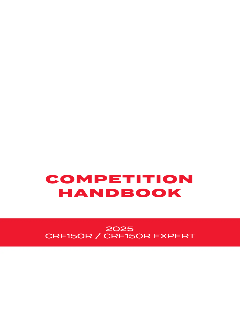 Image de la première page du manuel de l'appareil CRF150R (2025)