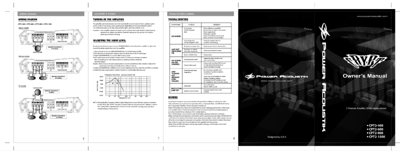 Page 1 de la notice Manuel utilisateur Power Acoustik CPT2-600