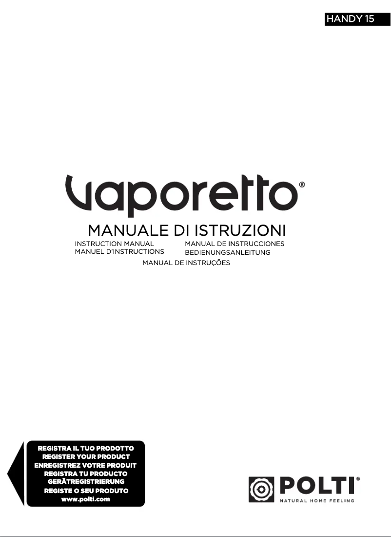 Page 1 de la notice Manuel utilisateur Polti Handy 15
