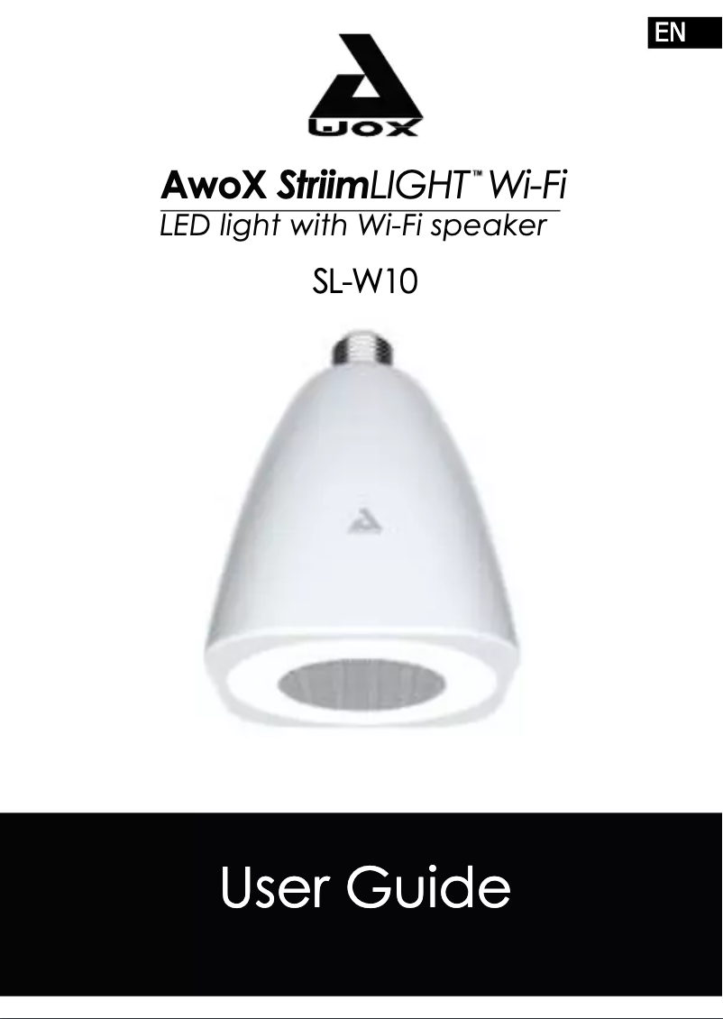Page 1 de la notice Manuel utilisateur AwoX Striim StriimLIGHT Wi-Fi SL-W10
