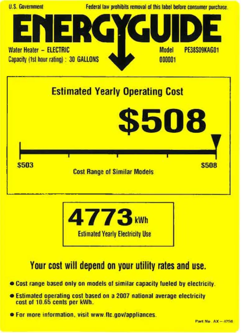 Image de la première page du manuel de l'appareil PE38S09KAG