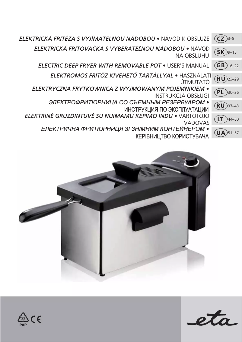 Page 1 de la notice Manuel utilisateur Eta Fricool