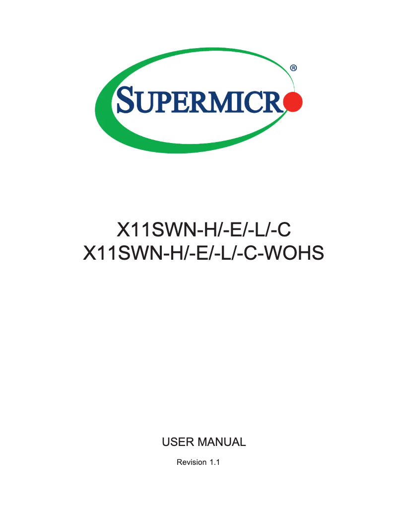Page n°1 - Manuel utilisateur Supermicro X11SWN-C