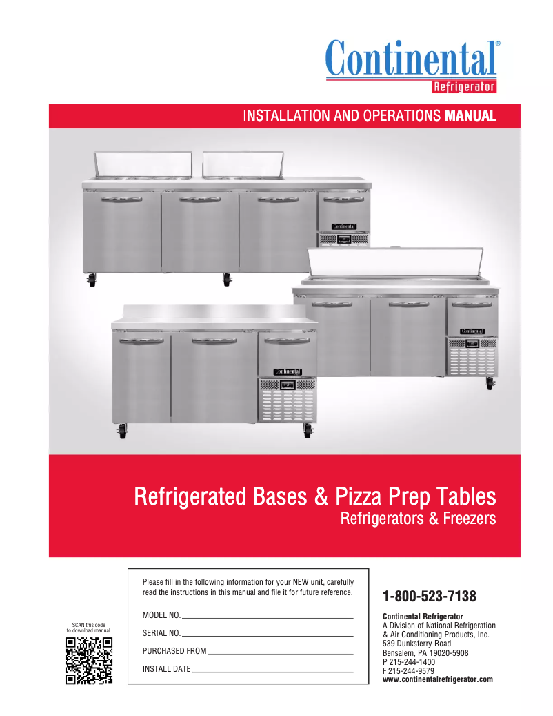Page n°1 - Manuel utilisateur Continental PA43N