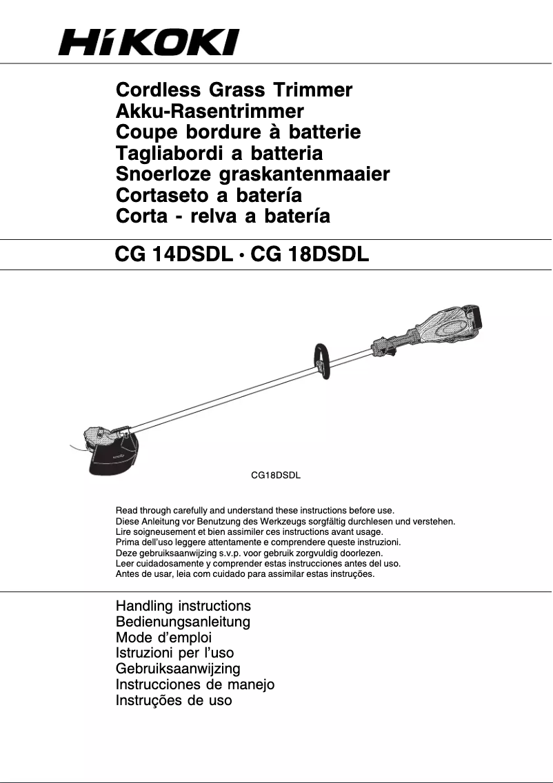 Page 1 de la notice Manuel utilisateur HiKOKI CG 14DSDL