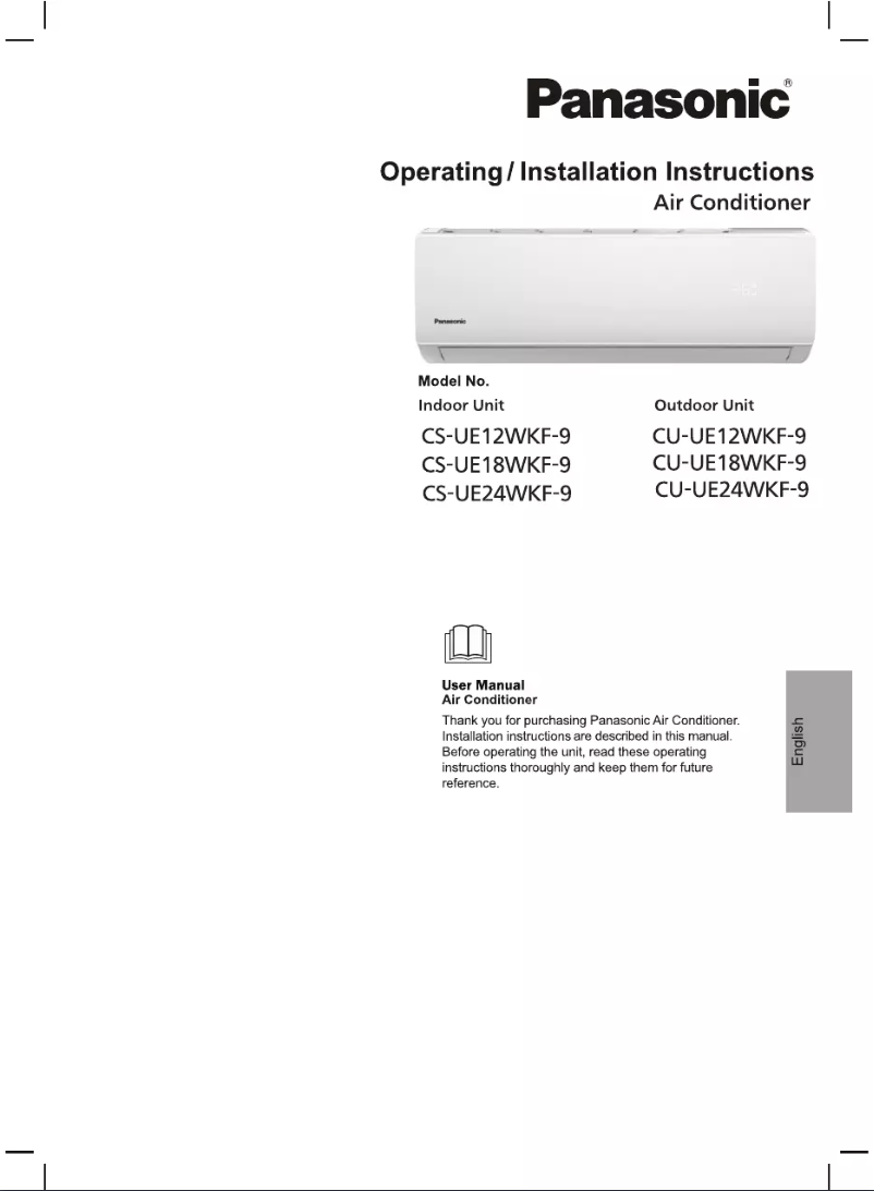 Page 1 de la notice Manuel utilisateur Panasonic CS-UE18WKF-9