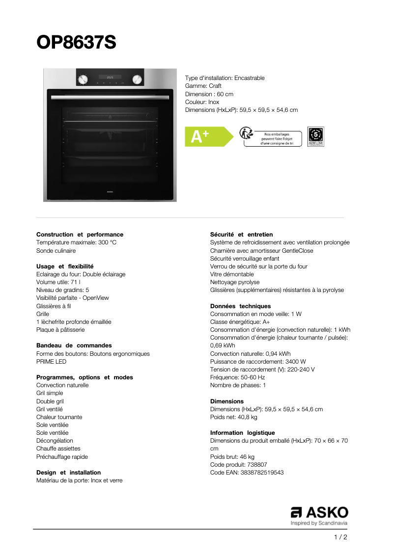 Image de la première page du manuel de l'appareil OP8637S