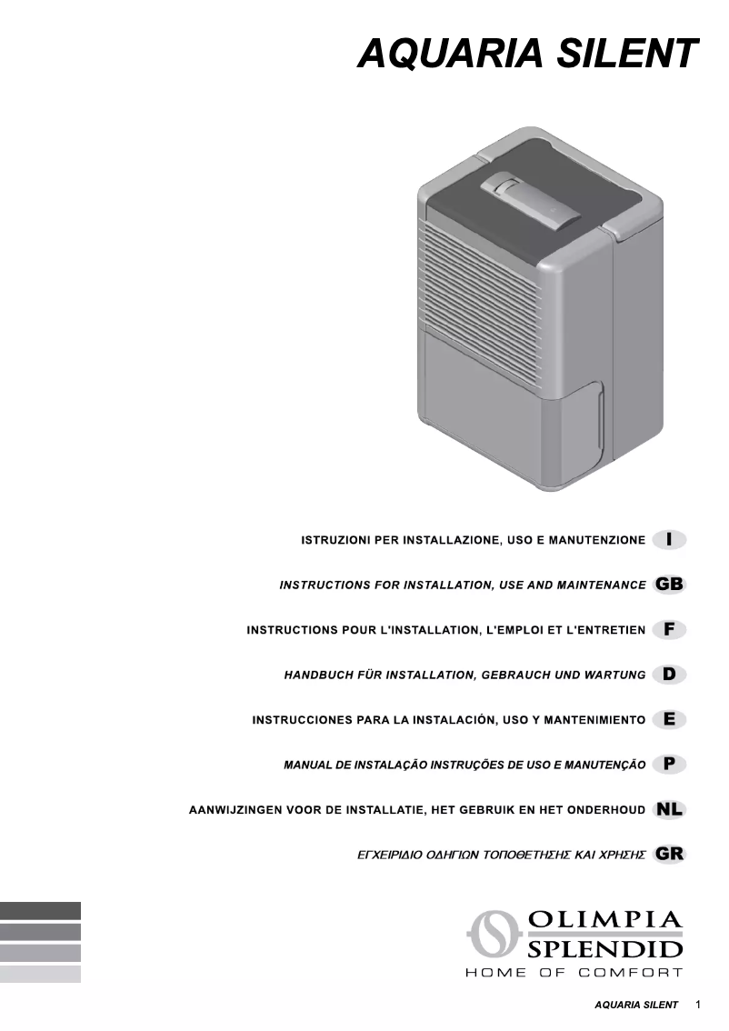 Página 1 del manual Manual de usuario Olimpia Splendid Aquaria Silent 14