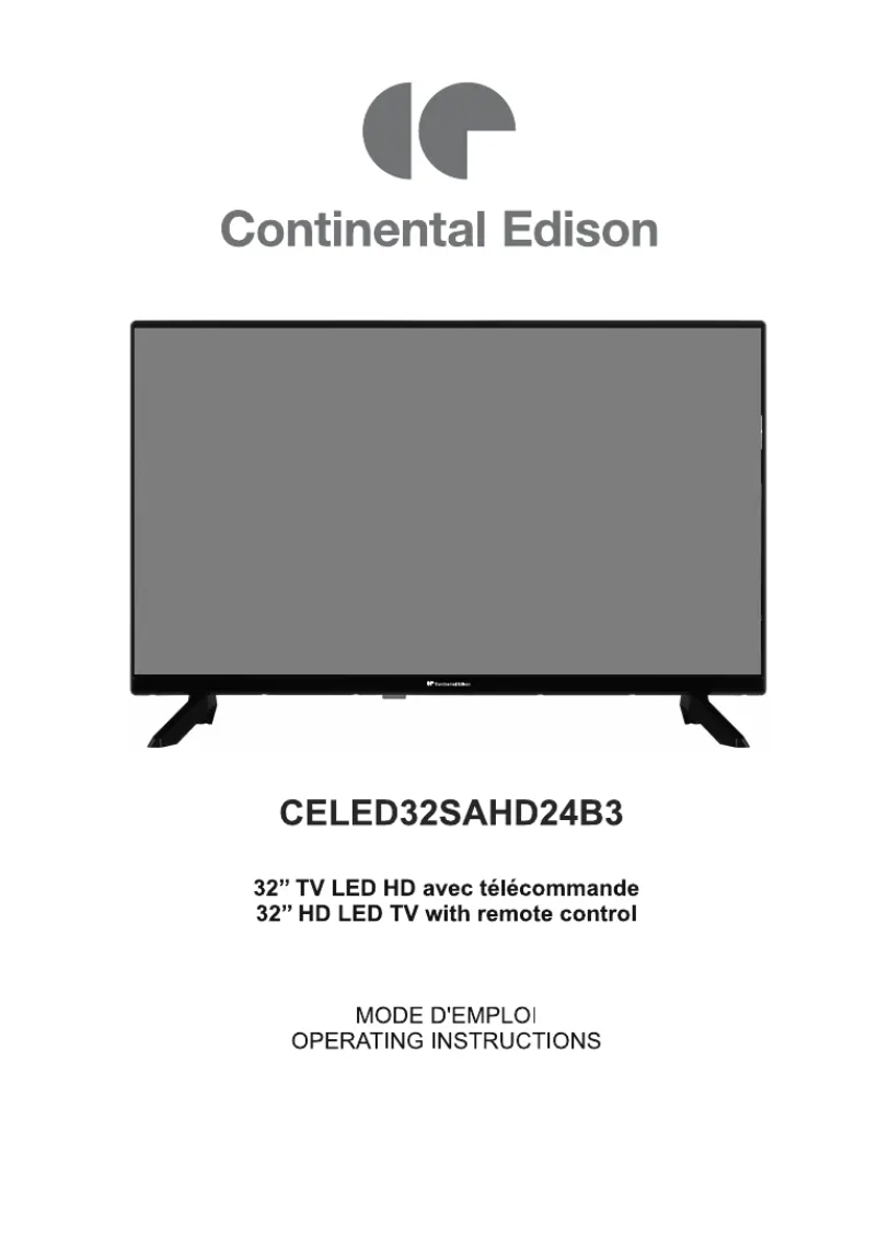 Page 1 de la notice Manuel utilisateur Continental Edison CELED32SAHD24B3