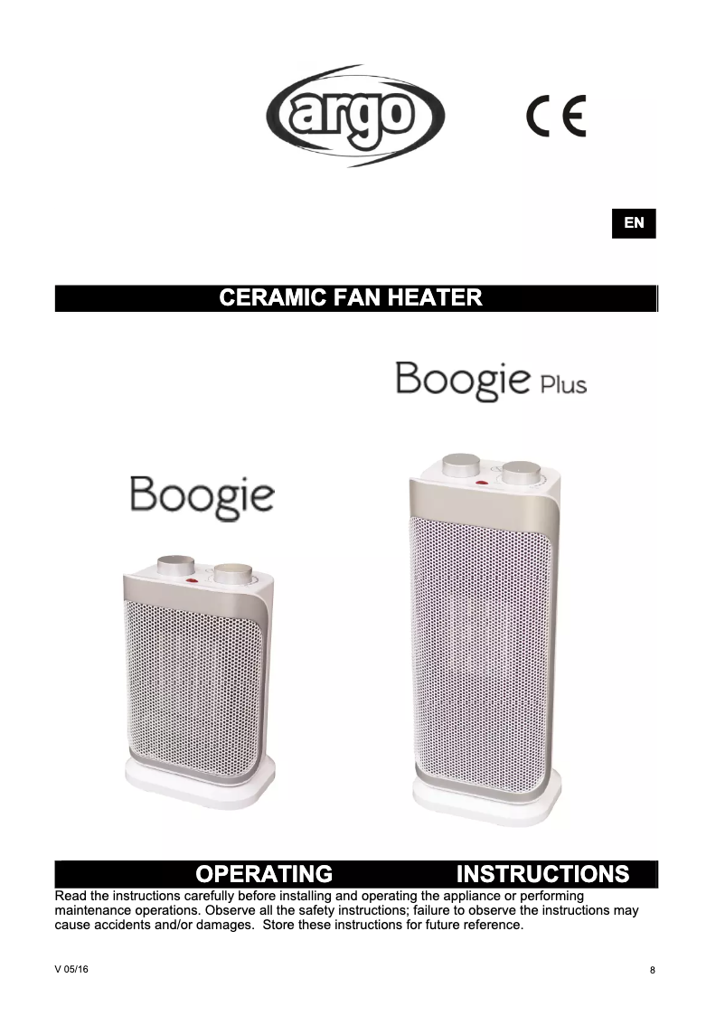Image de la première page du manuel de l'appareil Boogie Plus