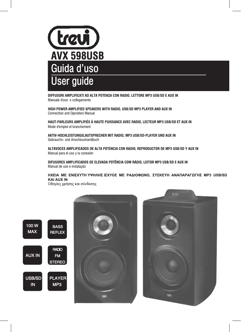 Page n°1 - Manuel utilisateur Trevi AVX 598 USB