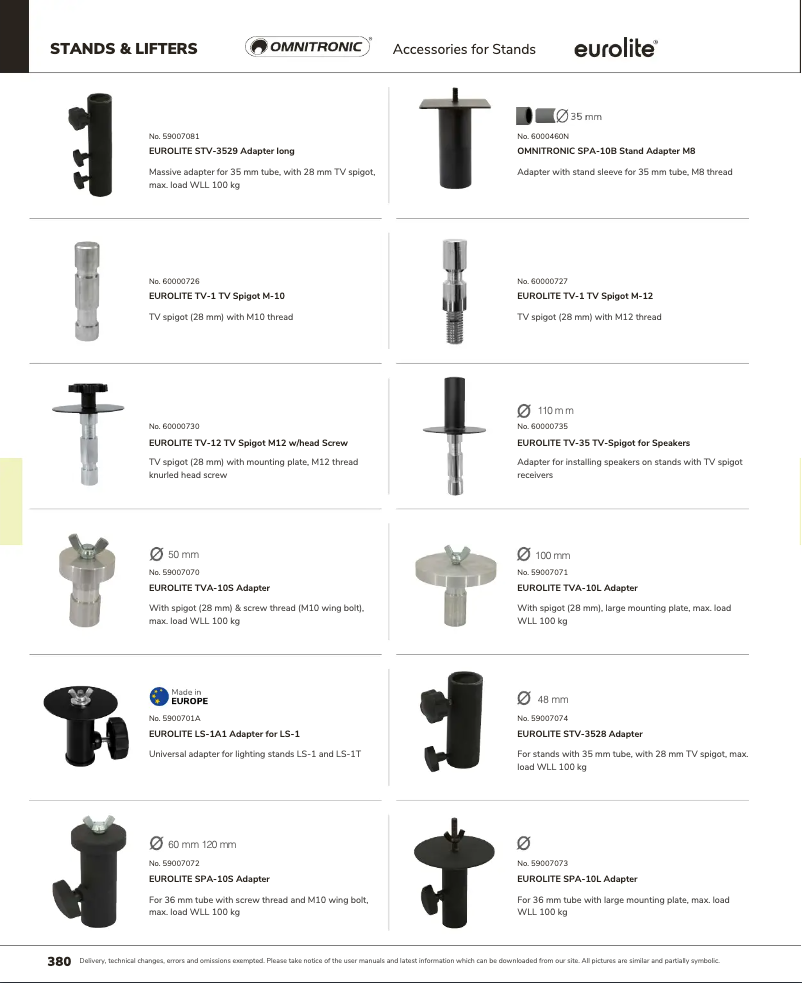 Page 1 de la notice Catalogue Omnitronic SPA-10B