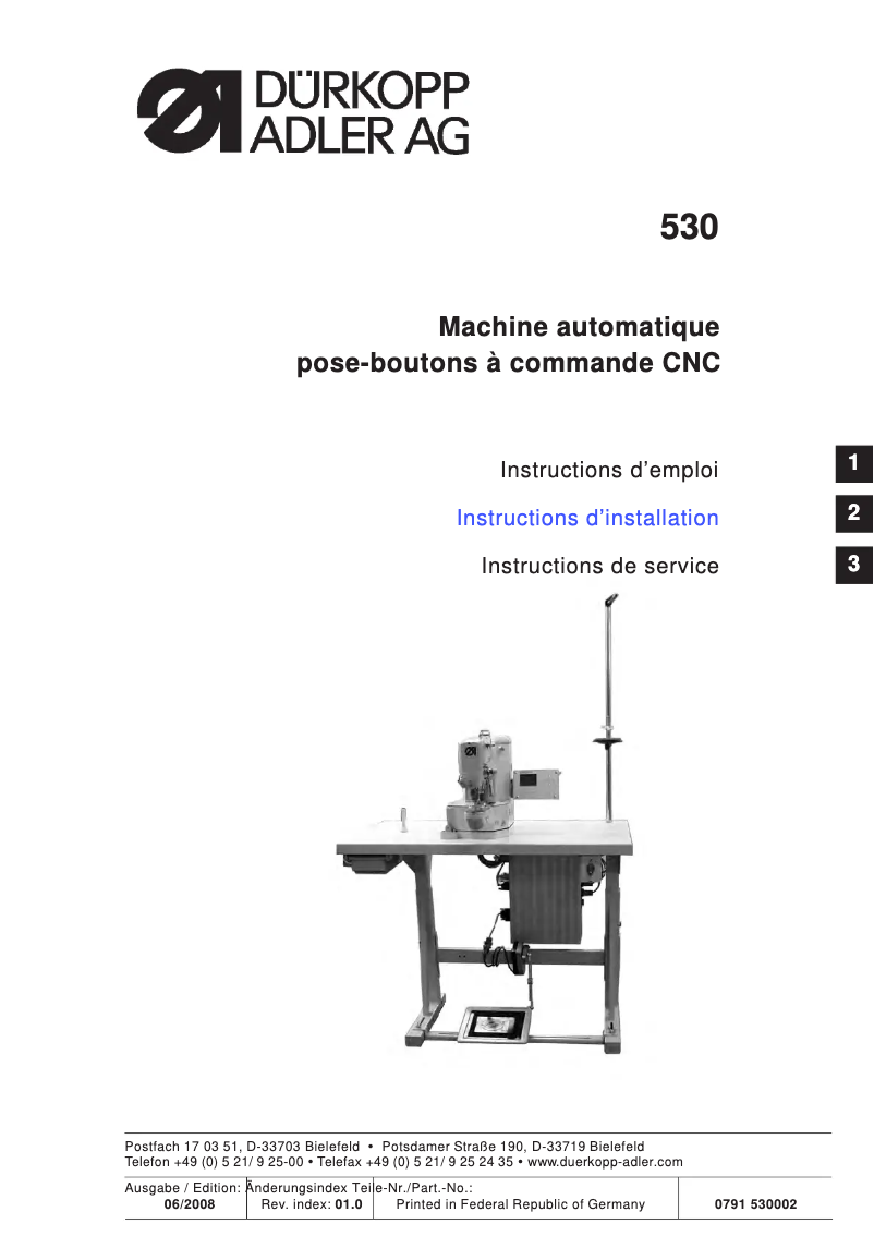 Image de la première page du manuel de l'appareil 530