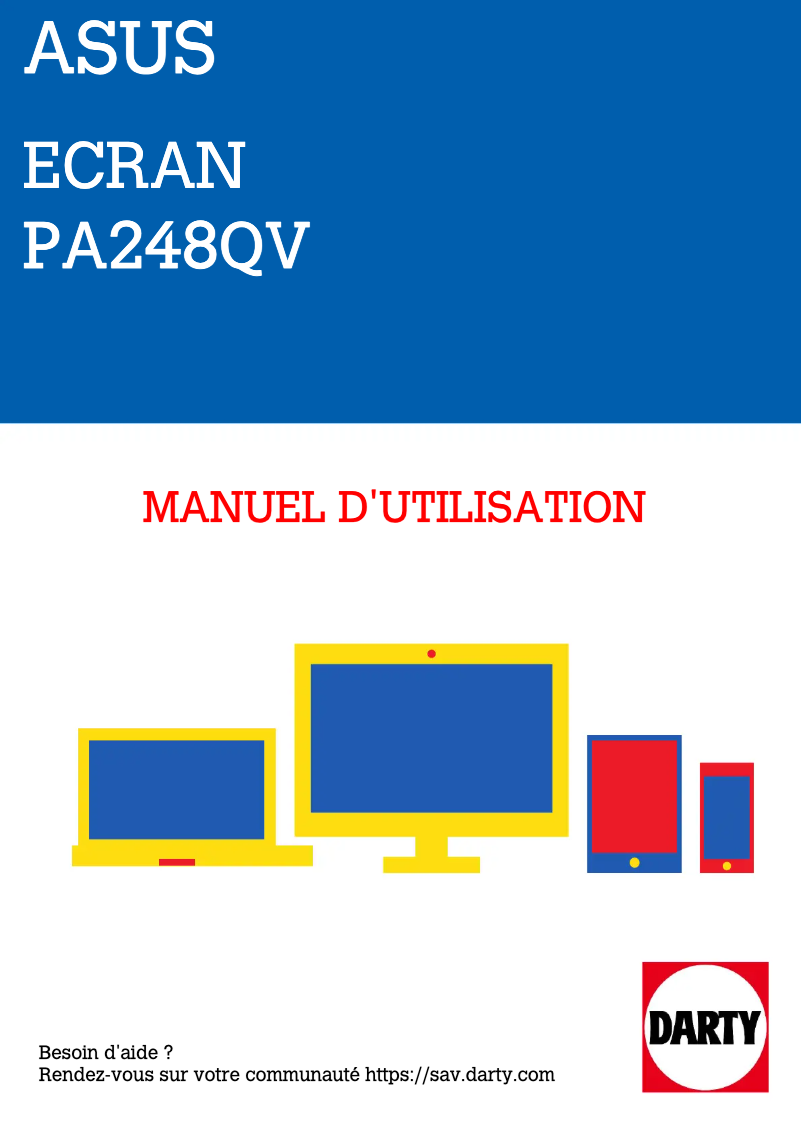 Page 1 de la notice Manuel utilisateur Asus ProArt PA248QV