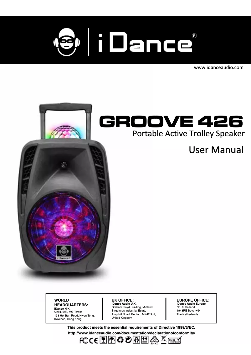 Page n°1 - Manuel utilisateur iDance Groove 426