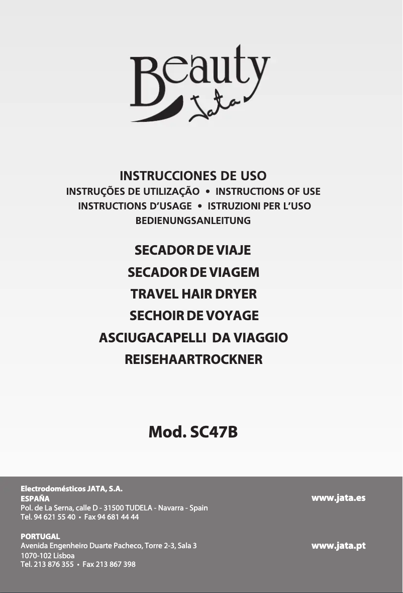 Página 1 del manual Manual de usuario Jata SC47B