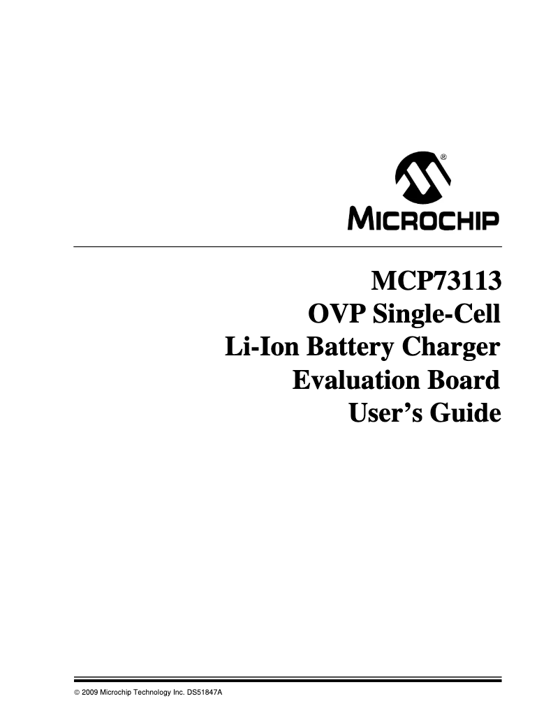 Page 1 de la notice Manuel utilisateur Microchip MCP73113