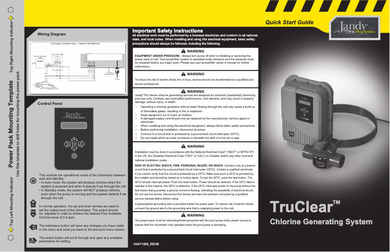 Page n°1 - Guide de démarrage rapide JANDY TruClear