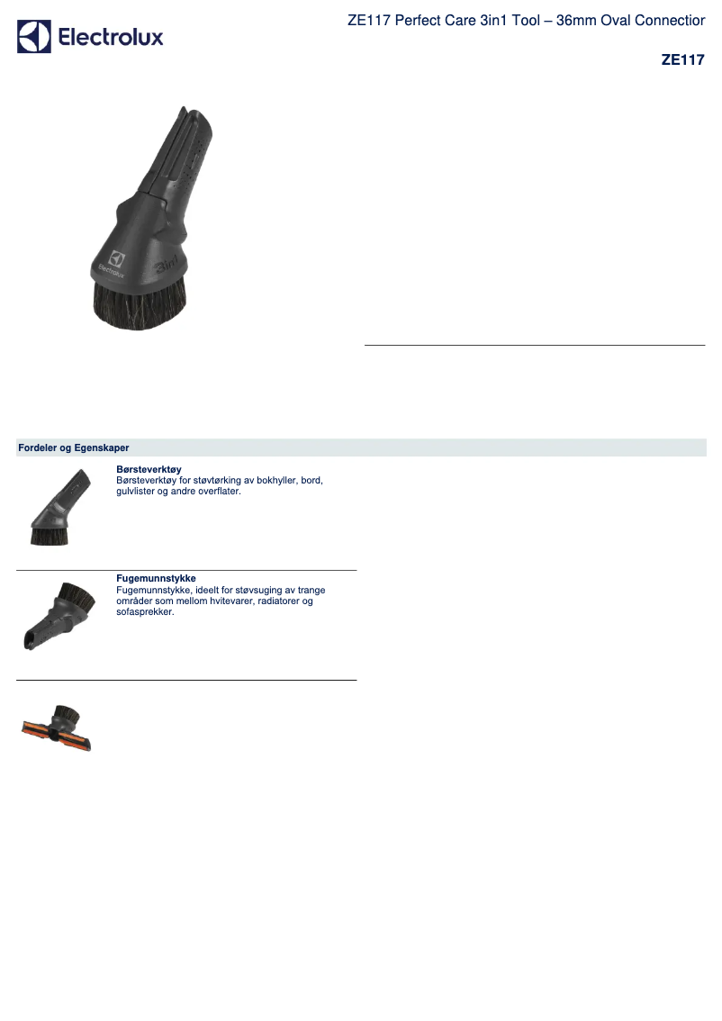 Page n°1 - Brochure Electrolux ZE117