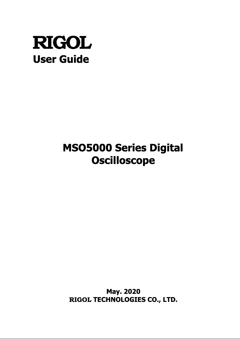 Page n°1 - Manuel utilisateur Rigol MSO5074