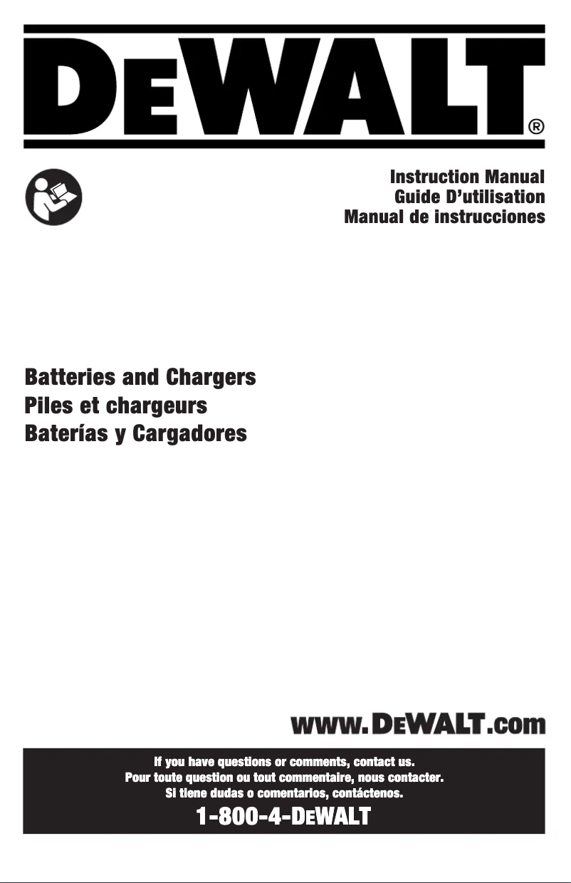 Page 1 de la notice Manuel utilisateur DeWalt DCB126
