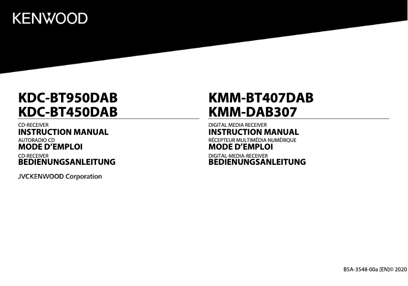 Page n°1 - Manuel utilisateur Kenwood KDC-BT450DAB