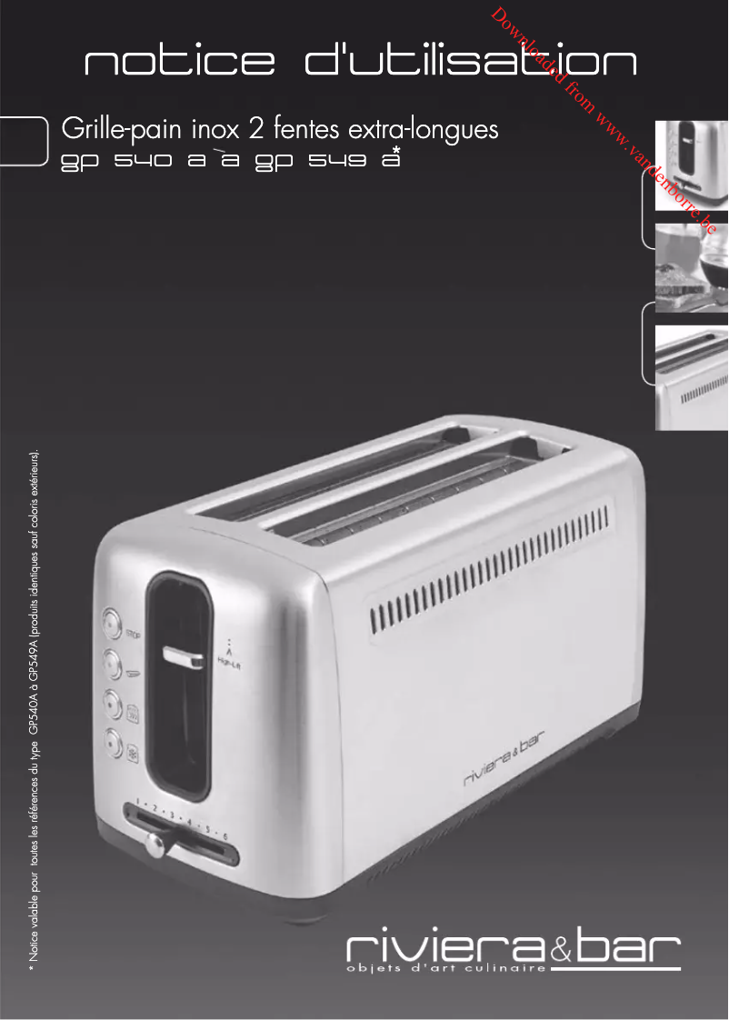 Image de la première page du manuel de l'appareil GP540A