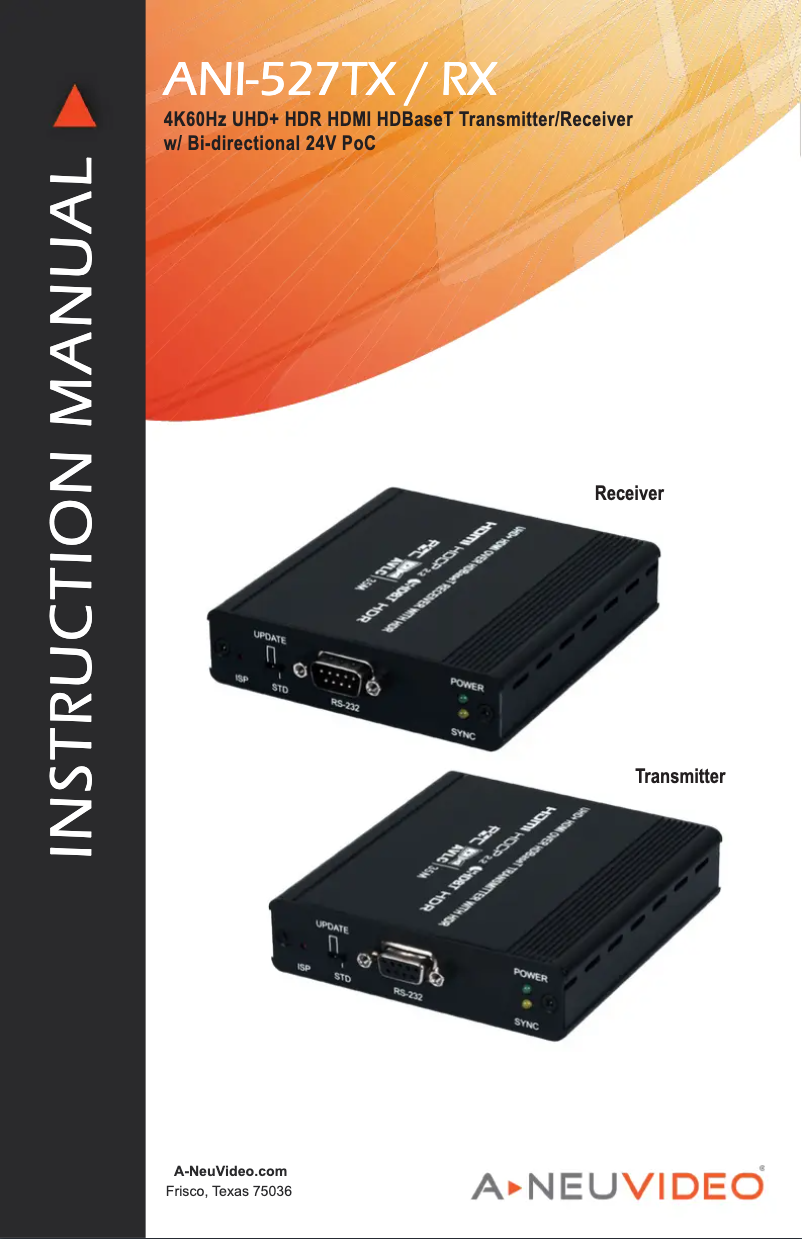 Page n°1 - Manuel utilisateur A-NeuVideo ANI-527XX