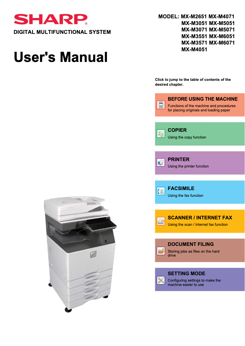 Page n°1 - Manuel utilisateur Sharp MX-M5071S