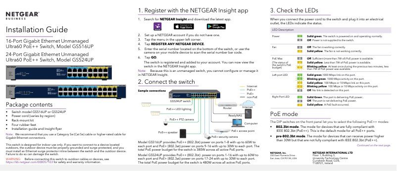 Image de la première page du manuel de l'appareil GS516UP