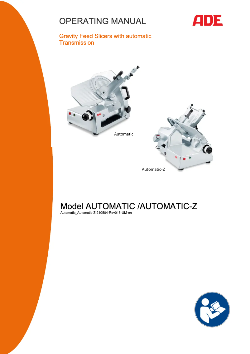 Page n°1 - Manuel utilisateur ADE Automatic-Z