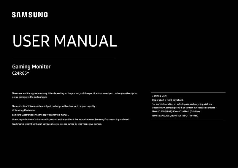 Page n°1 - Manuel utilisateur Samsung C24RG50FQC