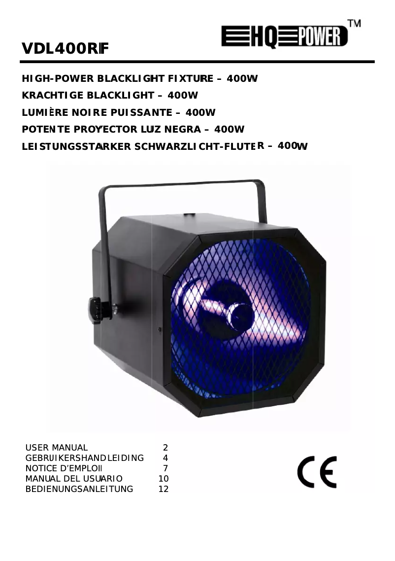 Image de la première page du manuel de l'appareil VDL400RF