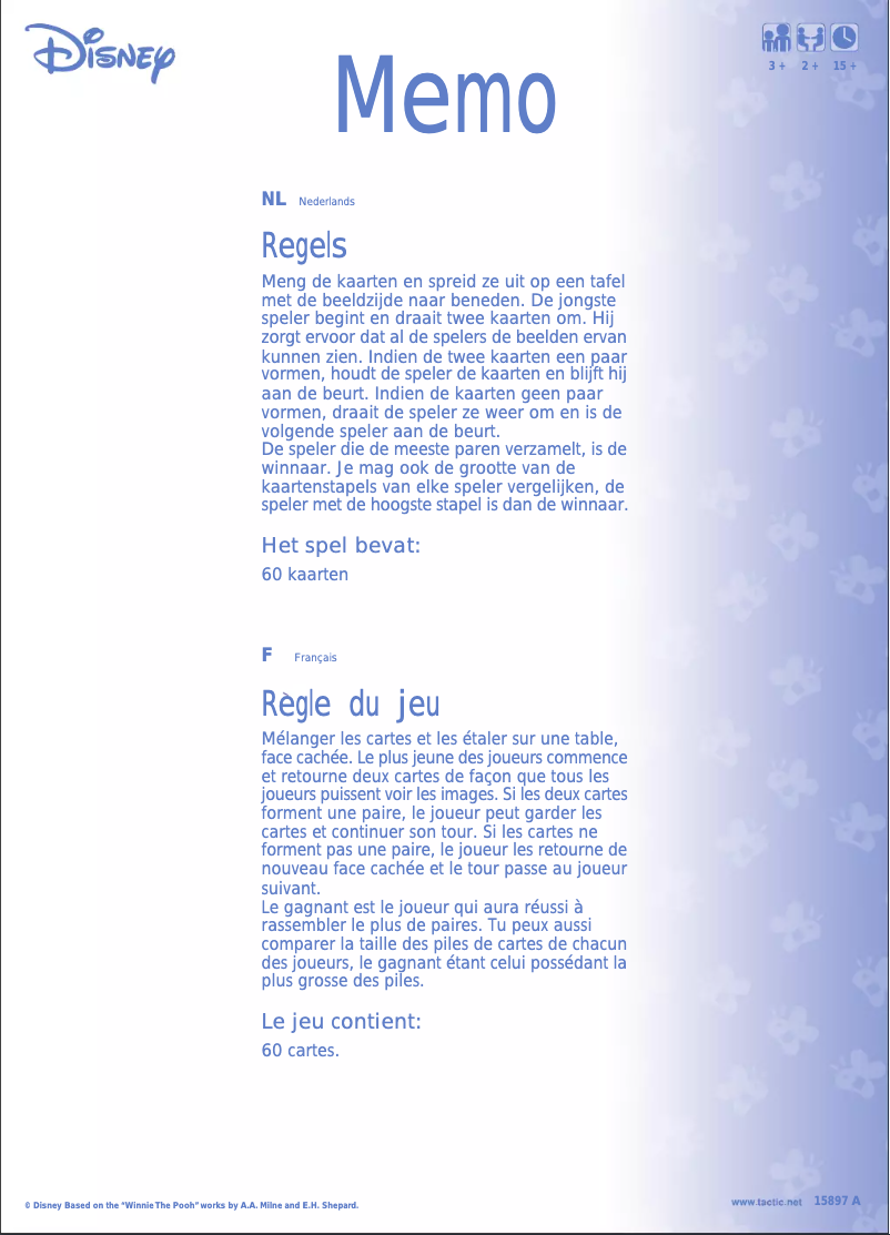 Image de la première page du manuel de l'appareil Winnie the Pooh Memo