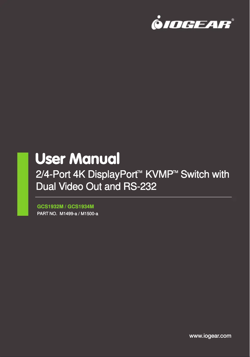 Page n°1 - Manuel utilisateur iogear GCS1932
