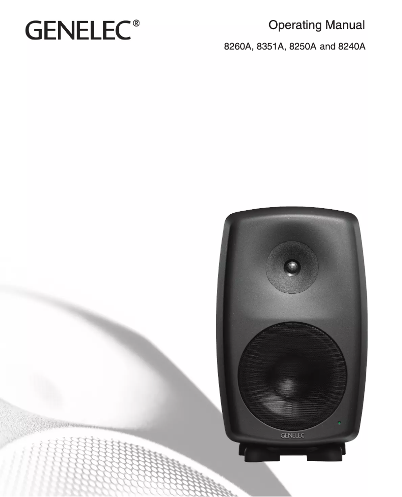 Page n°1 - Manuel utilisateur Genelec 8351AWM