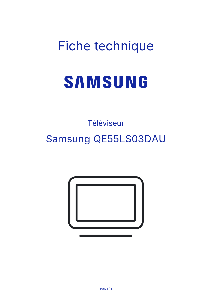 Image de la première page du manuel de l'appareil QE55LS03DAU
