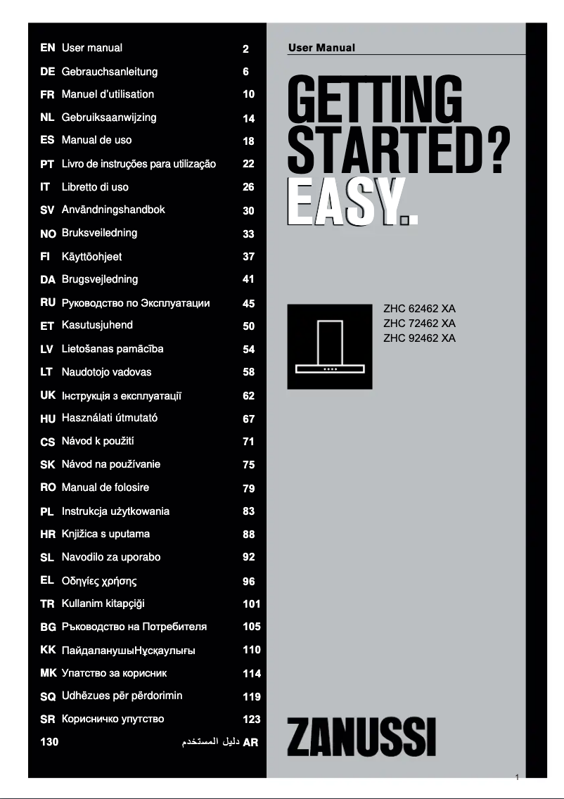 Page n°1 - Manuel utilisateur Electrolux ZHC62462XA