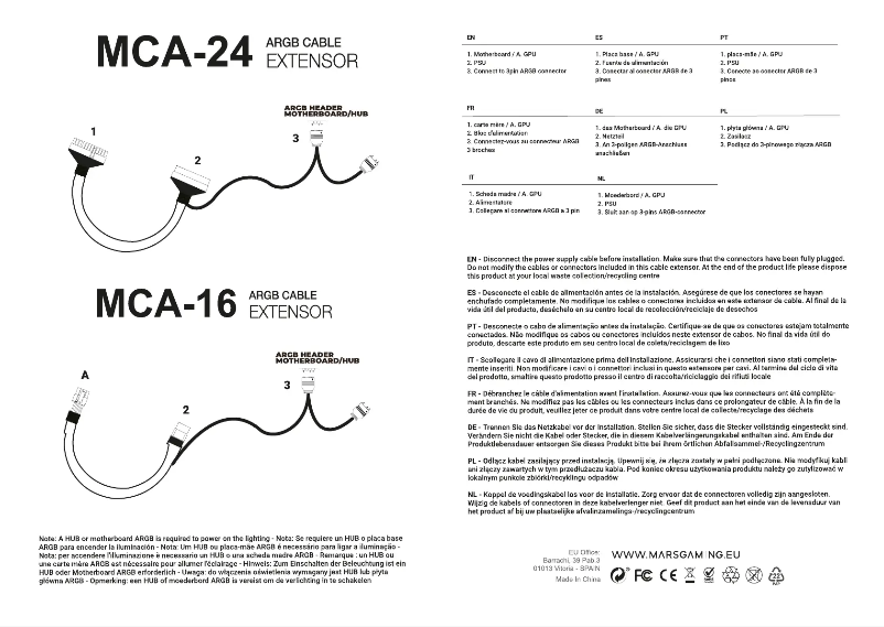 Página 1 del manual Manual de usuario Mars Gaming MCA-24