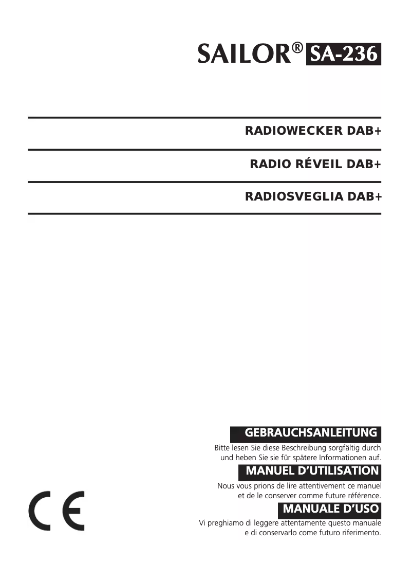 Image de la première page du manuel de l'appareil SA-236