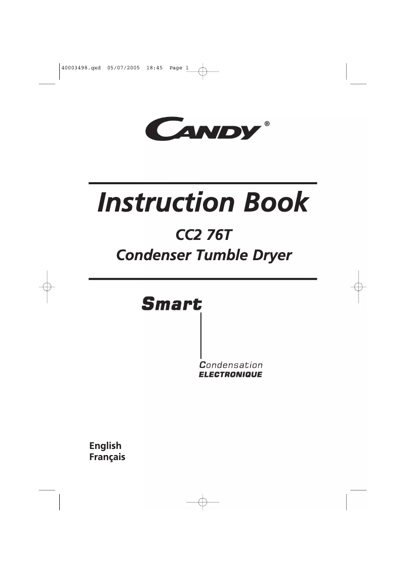 Page n°1 - Manuel utilisateur Candy CC276T-47