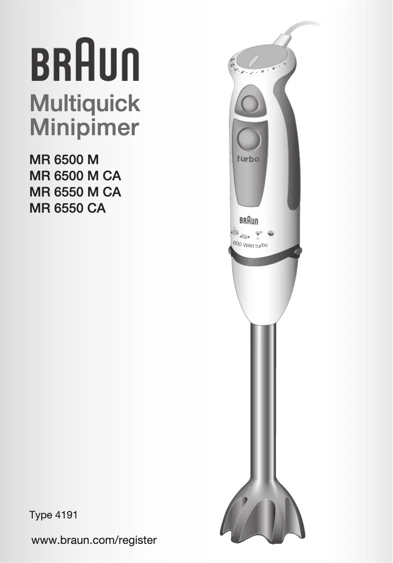 Image de la première page du manuel de l'appareil Multiquick MR 6550 MCAV